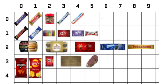 Image of an icon sheet with coordinates shown